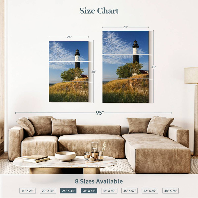 Lilie Big Sable Point Lighthouse II, 38" H x 24" W