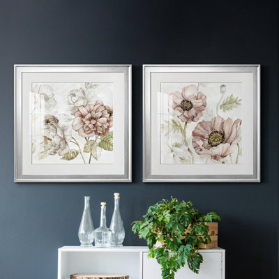 «Washed Botanical III», ensemble de 2 reproductions d'art encadrées