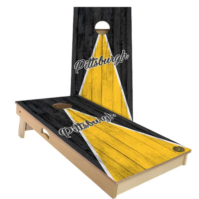 Pittsburgh Football Cornhole Board Set | Includes (2) Boards, (8) Bags & Optional Accessories