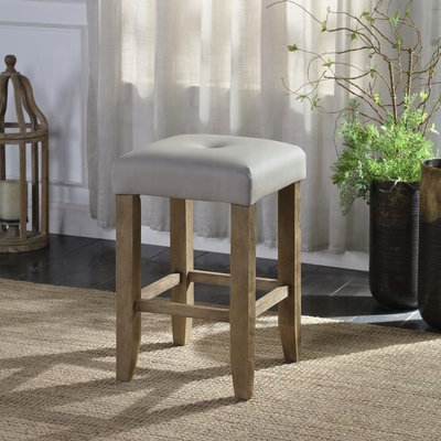 Tabourets de comptoir gris et chêne à hauteur de comptoir 2 avec pieds en bois stables pour 2 chaises d'apparence contemporaine