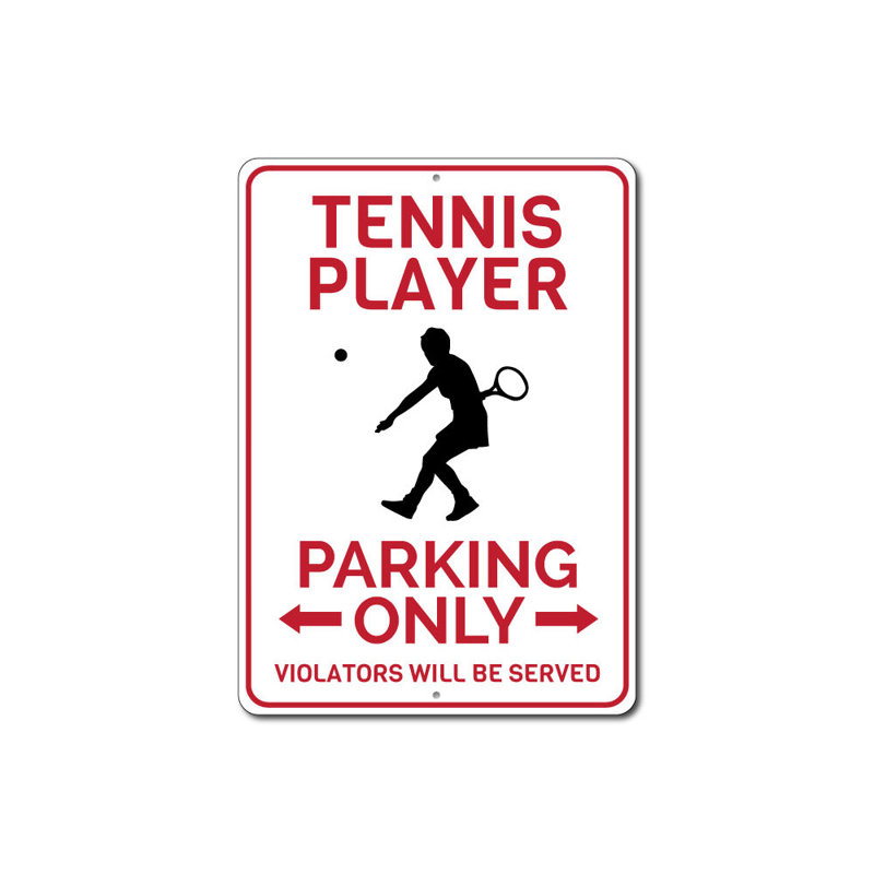 Enseigne de tennis en aluminium seulement, H 18 po x l 12 po x P 0,06 po