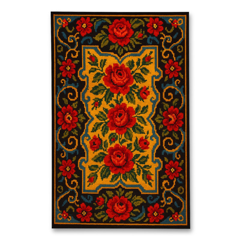 Tapis tissé orange Mosso, 4'11" x 9'10"
