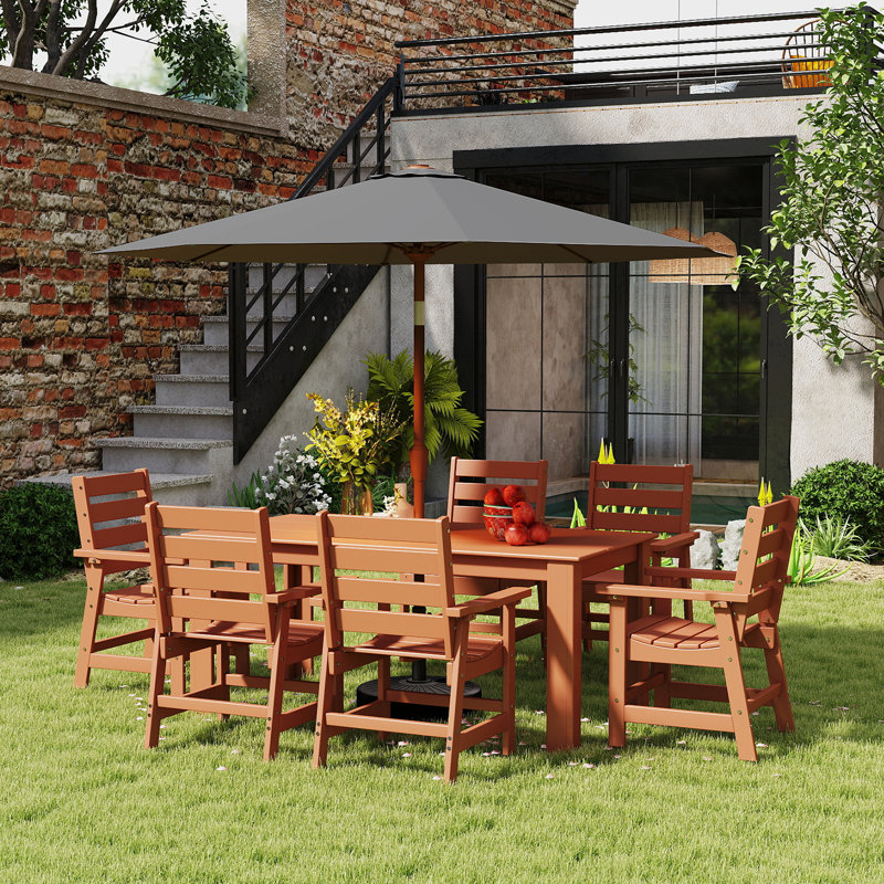 Parasol de patio 9 pi avec base, Gris