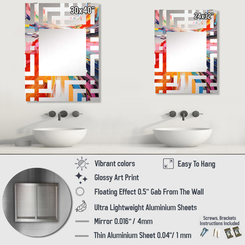 Grand miroir mural Balictar MIR135843, 32 po x 24 po