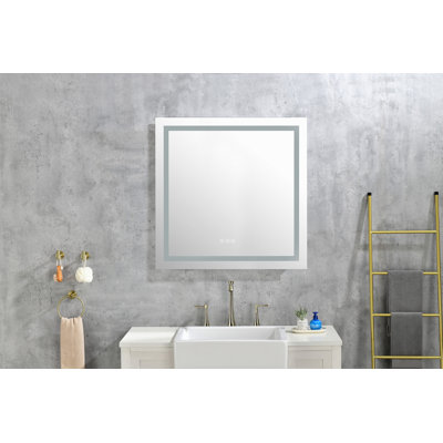 LED Bathroom Mirror   "X   " With Front And Backlight, Large Dimmable Wall Mirrors With Anti-Fog, Memory, 3Colors, LED Vanity Mirror