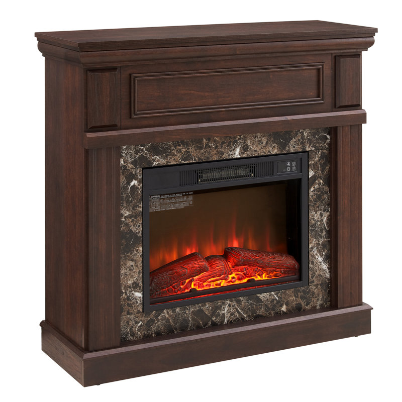 Foyer électrique avec cerisier - l 40,26 po x P 14 po H 40 po, peu encombrant, flamme réglable, télécommande, effet de flamme réaliste efficace, niveaux, télécommande, chauffage classique