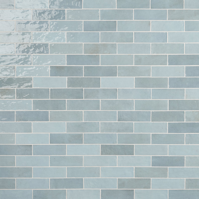 Carrelage mural en céramique émaillée 3 po x 8 po Karma (38 pièces 5,38 pieds carrés / caisse), Bleu