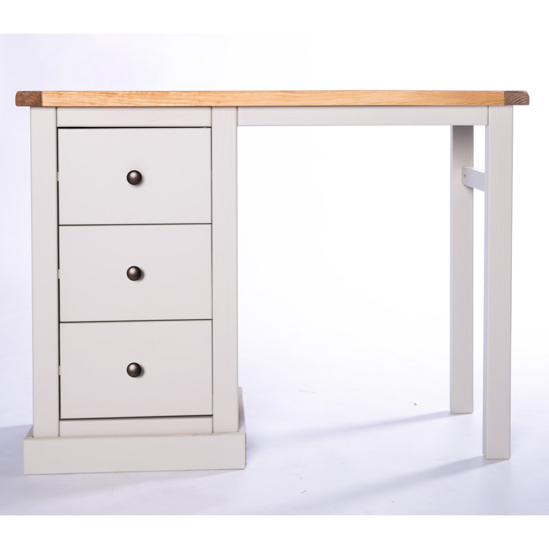 Atherste Dressing Table with Mirror, Grey/Yellow/Off White
