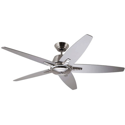 Ventilateur de plafond standard à 5 pales de 56 po avec contrôle mural et ensemble d'éclairage inclus