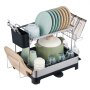 2Tier Dish Drying Rack Dish Drainer Stainless Steel Kitchen Utensil Holder