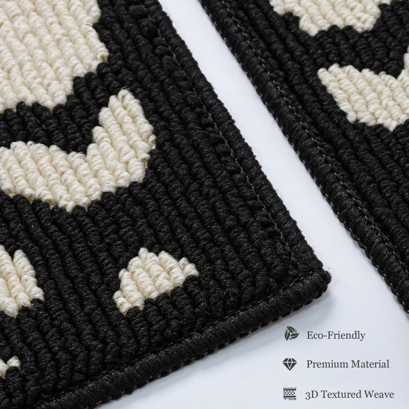 Kitchen Mats 2 - Piece Non Slip,Absorbent Dirt-Resistant Machine Washable Rug for Laundry,Entry, Rectangle 43.2cm x 149.9cm