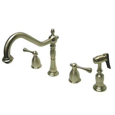 Elizabeth Deck Mount Double Handle Widespread Kitchen Faucet with Buckingham Lever Handles -  Elements of Design, EB7798BLBS