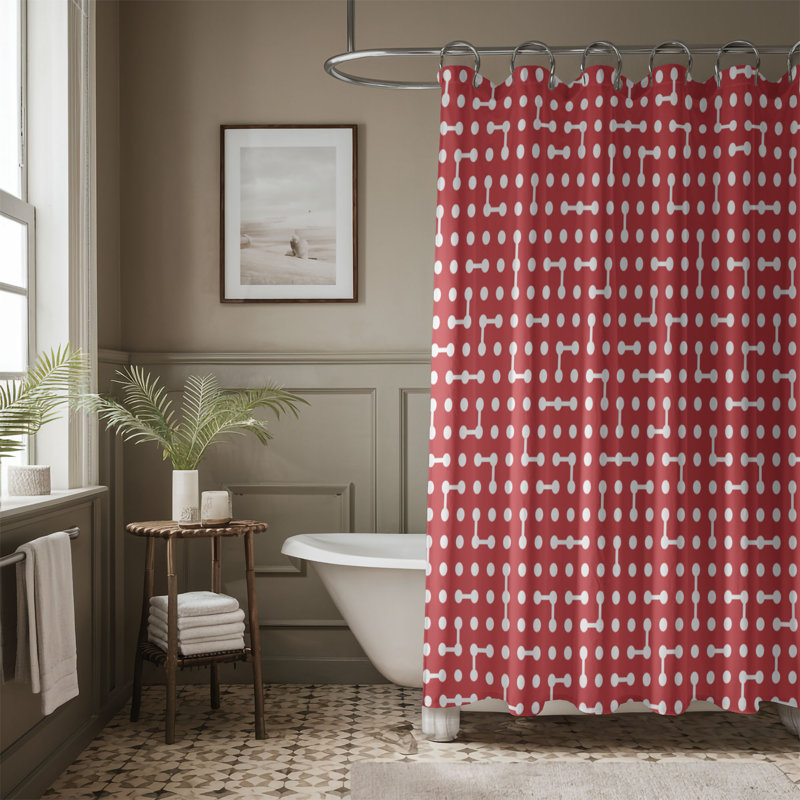 Rideau de douche Premium 6, Rouge, H 74 po x l 71 po