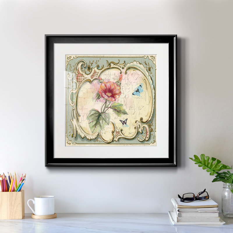 Classical Flower IV - Reproduction d'art graphique sur papier encadré, H 17,5 po x l 17,5 po x P 1,5 po, Papier encadré noir