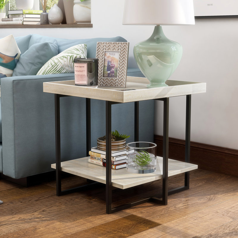Baden Tray Top End Table, Antique White