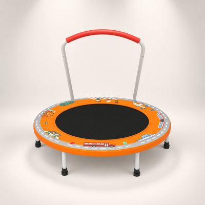 Mini trampoline 36 pouces pour enfants de 1 à 6 ans avec poignée, utilisation intérieure et extérieure, amusante et sécuritaire pour les enfants