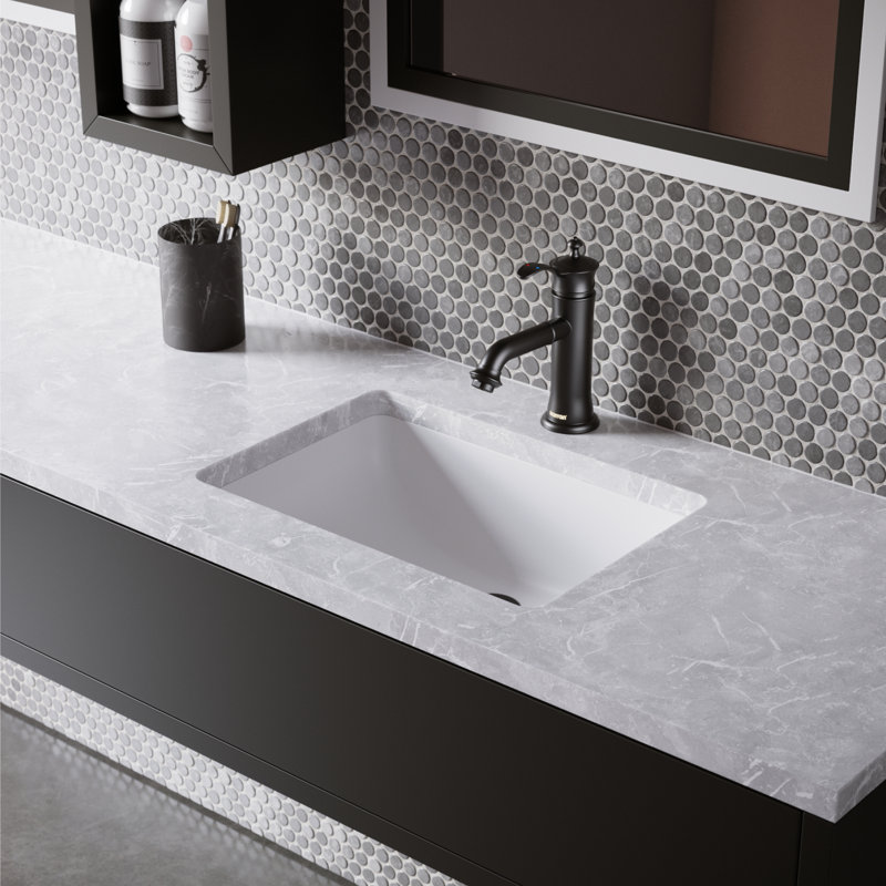 Single-Hole Single-handle Bathroom Faucet with Drain Assembly, Matte Black