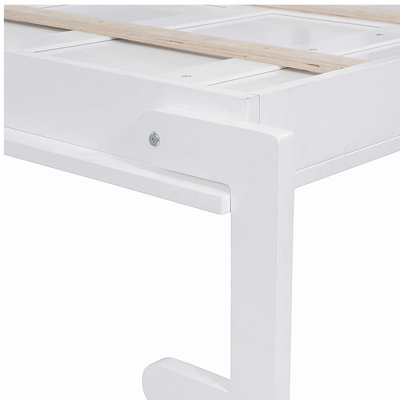 Grand lit mural avec armoire, blanc
