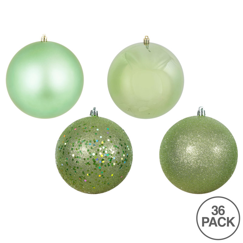 Celadon Shatterproof Plastic Holiday Ball Ornament Set