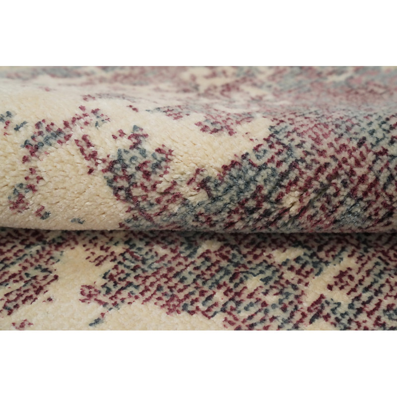 Tapis à motif abstrait Blush 5 x 5 pour un décor de salon moderne