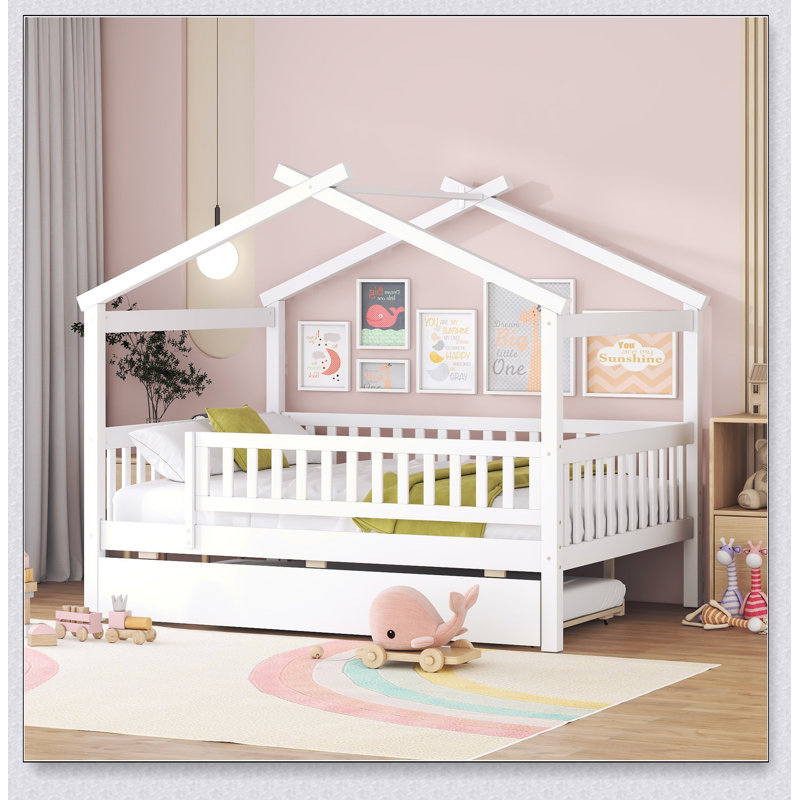 Lit gigogne en bois, Blanc