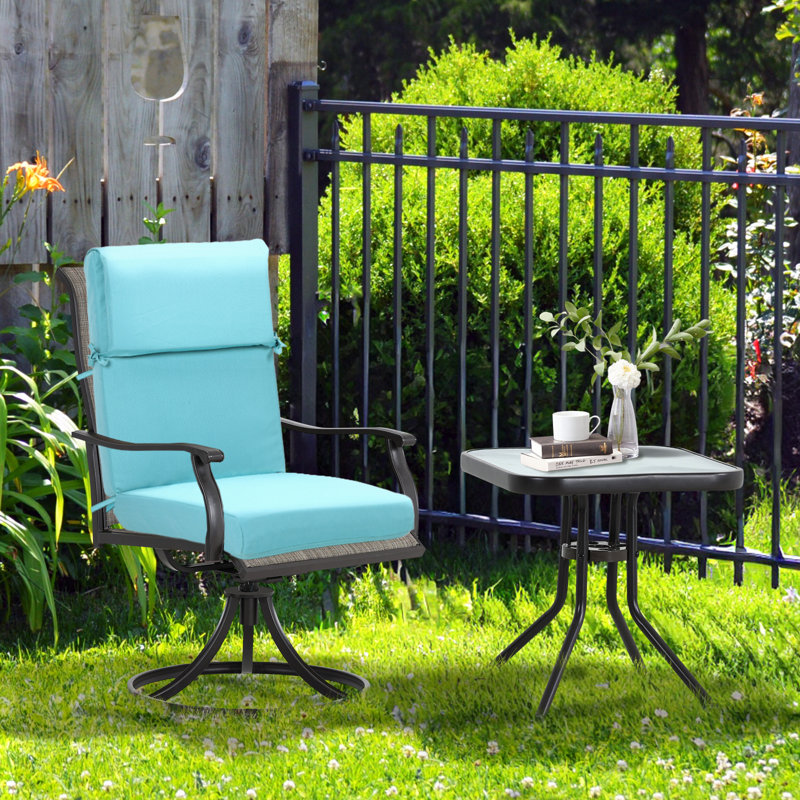 20 x 20 Inch Outdoor Rocking Chair Cushion Set, Blue