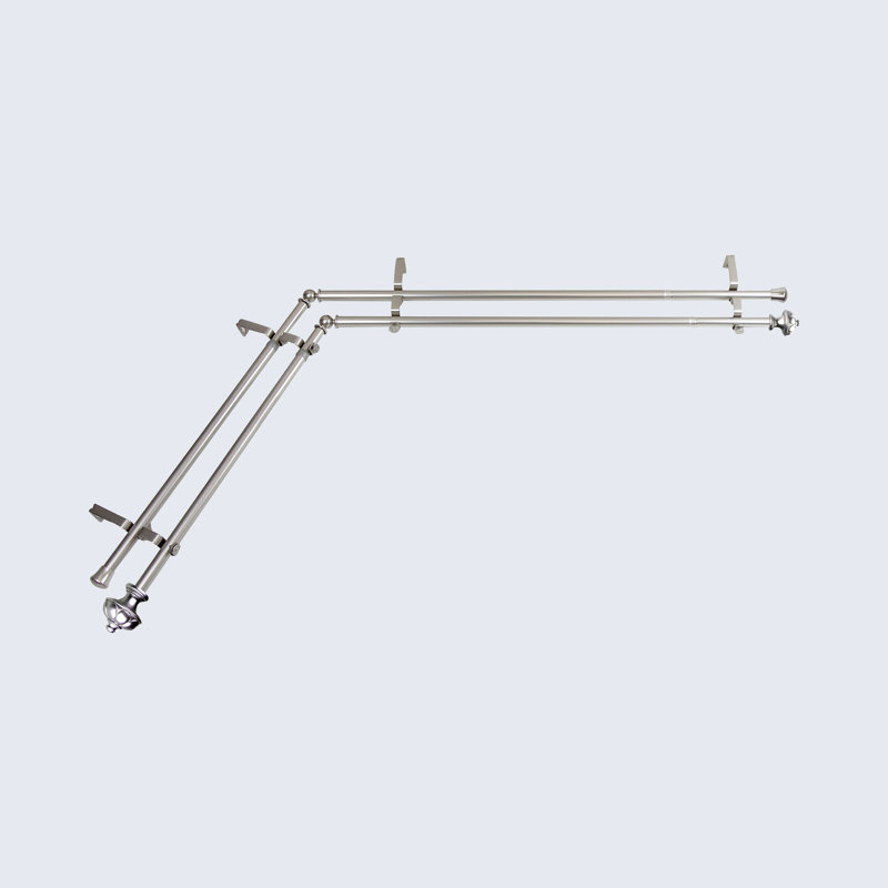 Ensemble de tringle à rideaux double et quincaillerie Kravitz, H 120 po x l 70 po, Nickel satiné