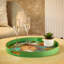 Akasya 2 piece Glass Decoration Tray for Living Room Decor, Agate Design Round Plastic Serving Tray-1739615227