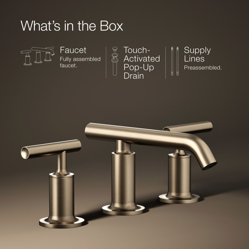 Purist Widespread Bathroom Faucet with Drain Assembly, Vibrant Brushed Bronze