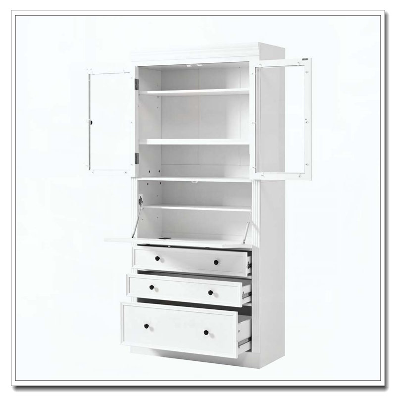 Armoire multifonctionnelle autoportante avec rangement pour garde-manger, Blanc