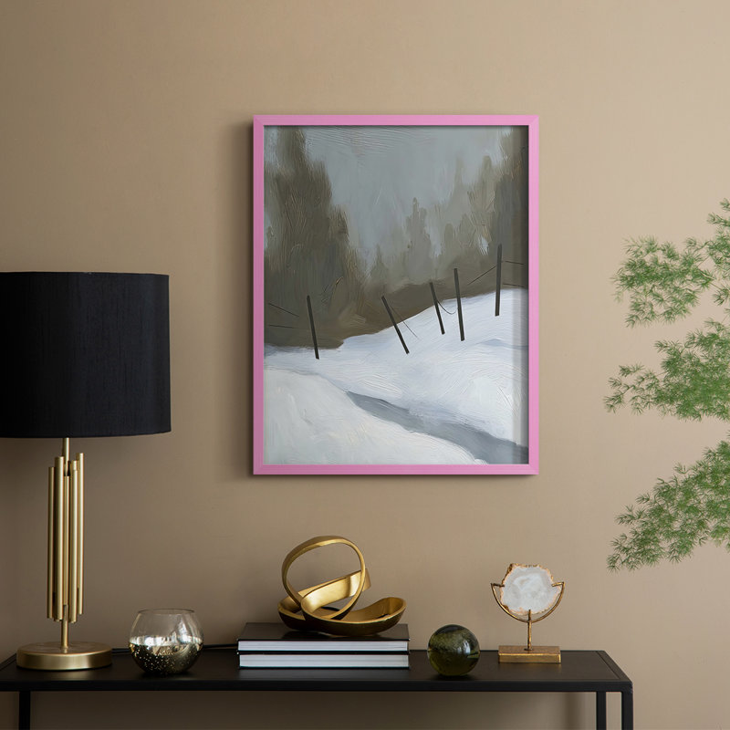 Impression encadrée Deep Snow II - bois massif, H 15 po x l 12 po, Rose