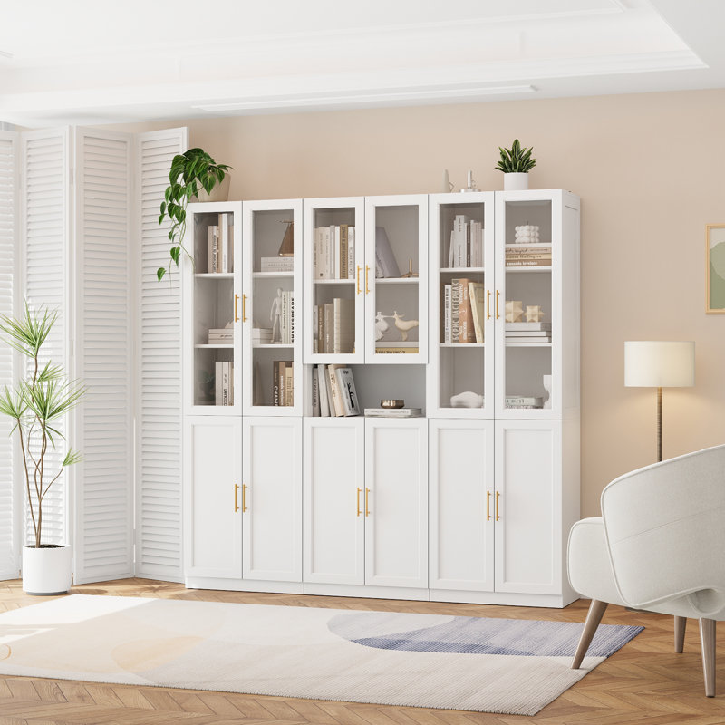 Armoire de rangement de cuisine avec portes en verre
