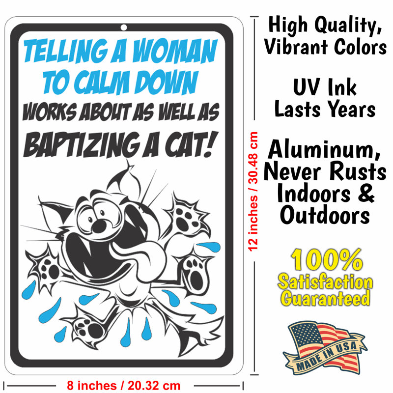 Funny Metal Cat Sign