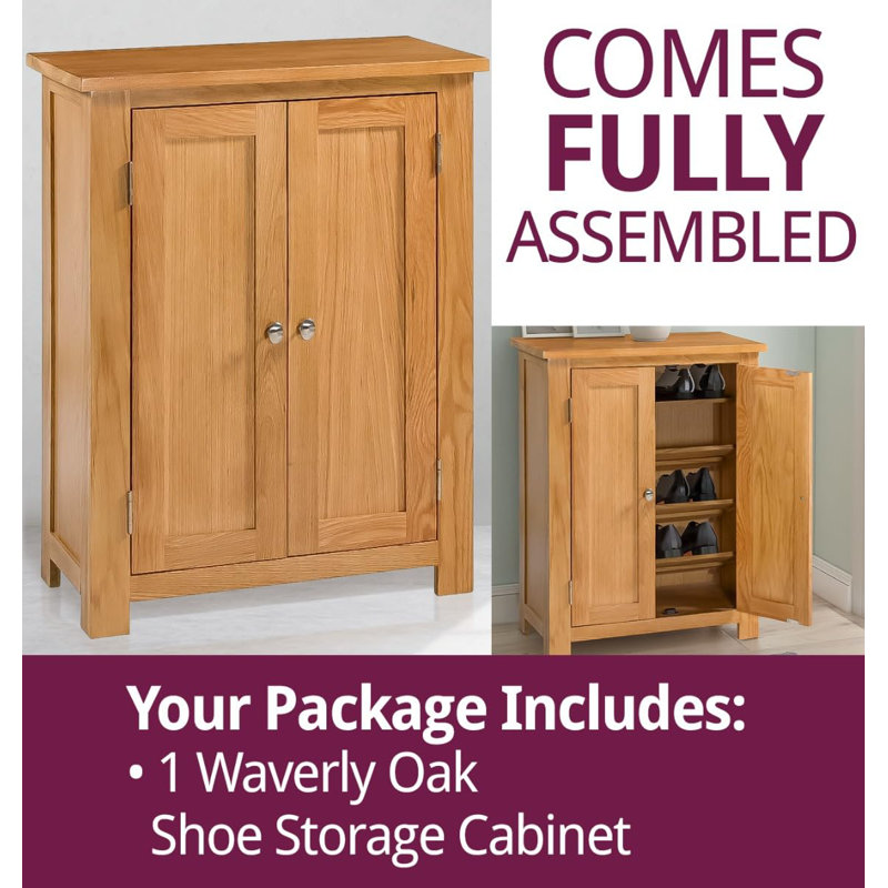 Hatcher 12 Pair Solid Wood Shoe Storage Cabinet