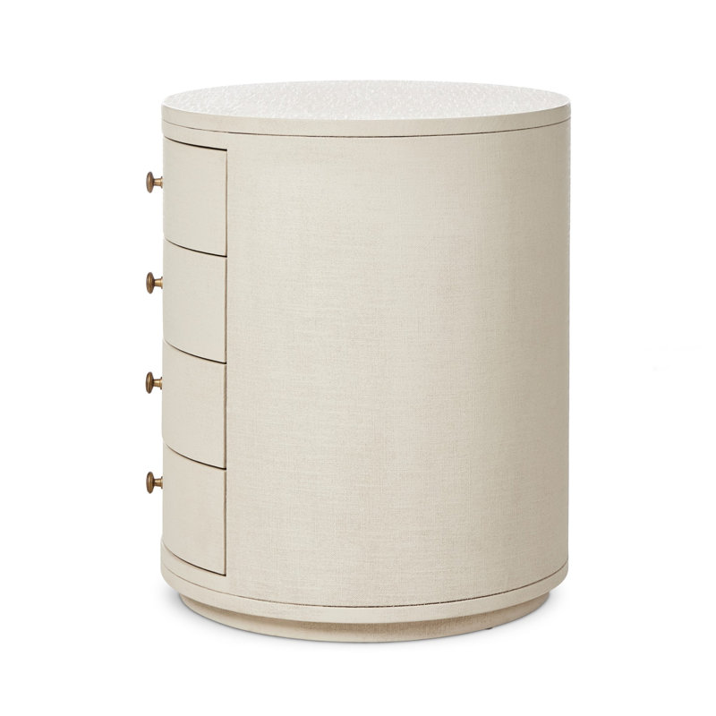 Amelia 4 - Drawer Nightstand, Ivory Painted Linen