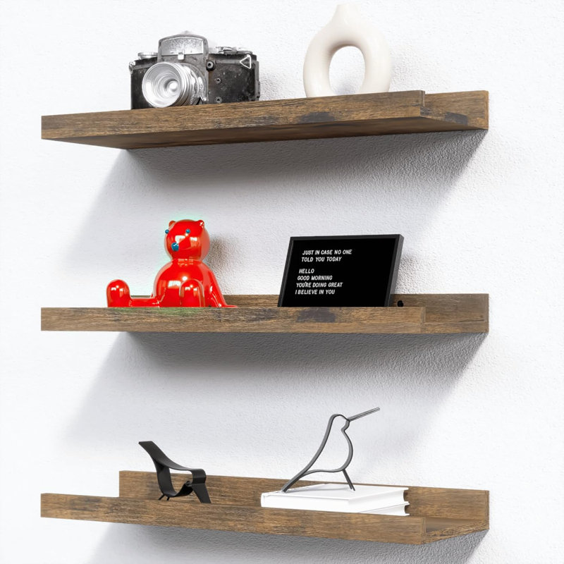 3 Piece Wood Floating Shelf