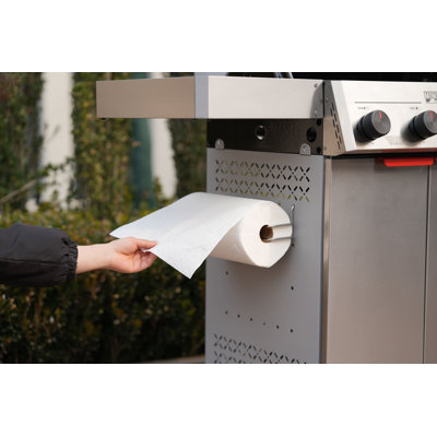 Monument Grills Side-Mounted Paper Towel Holder A125 for Mesa II 415BZ/410BZ Grills Perforated Side Panel, Rack Fits Rolls, Tissues, Kitchen Towels, Space-Saving BBQ Accessory 11.69"x3.87"x3.76"