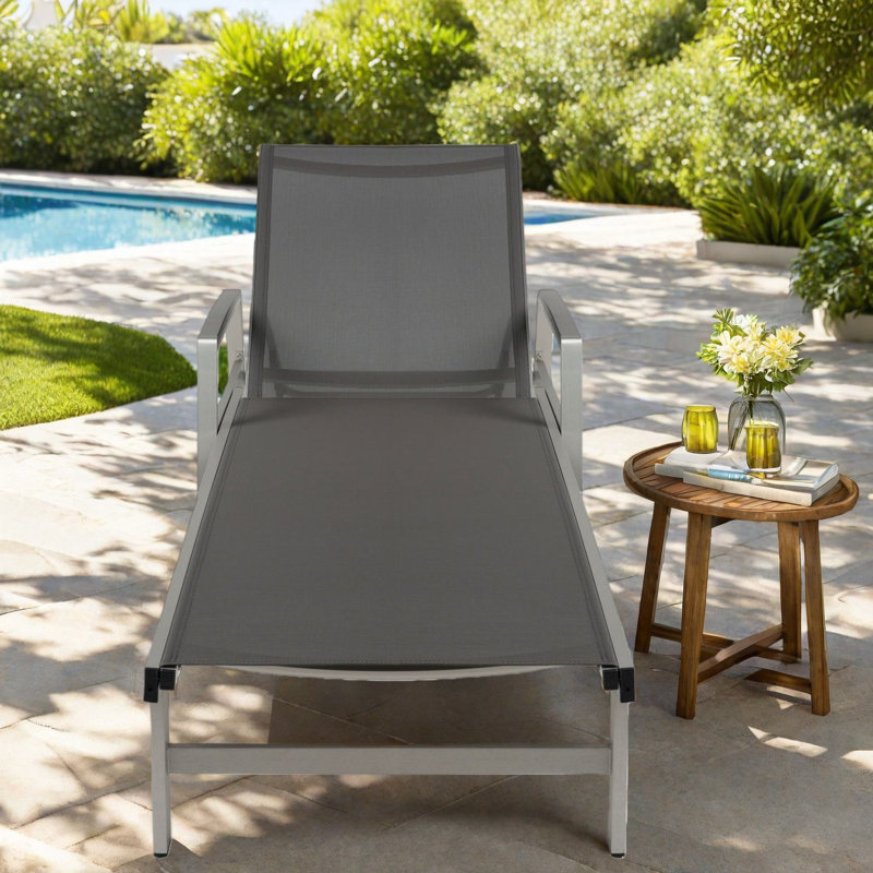 Méridiennes de patio réglables, chaise de patio moderne en aluminium pour piscine