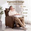 Fauteuil inclinable en cuir brun-1322252799