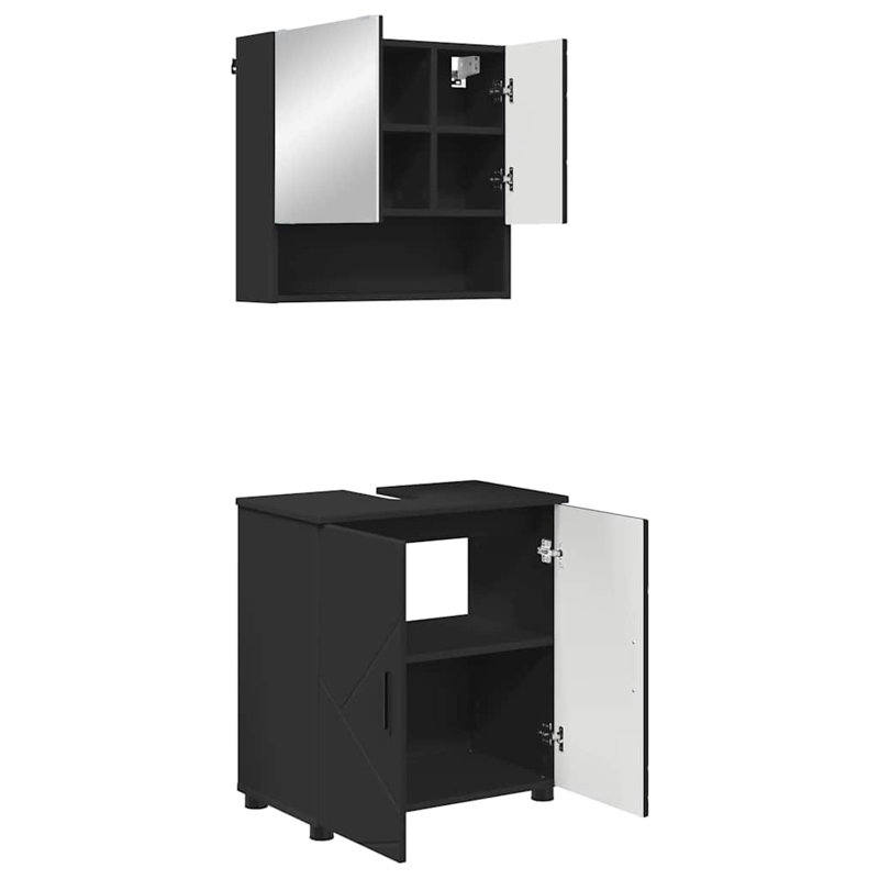 Vanity & Mirror Set, Black