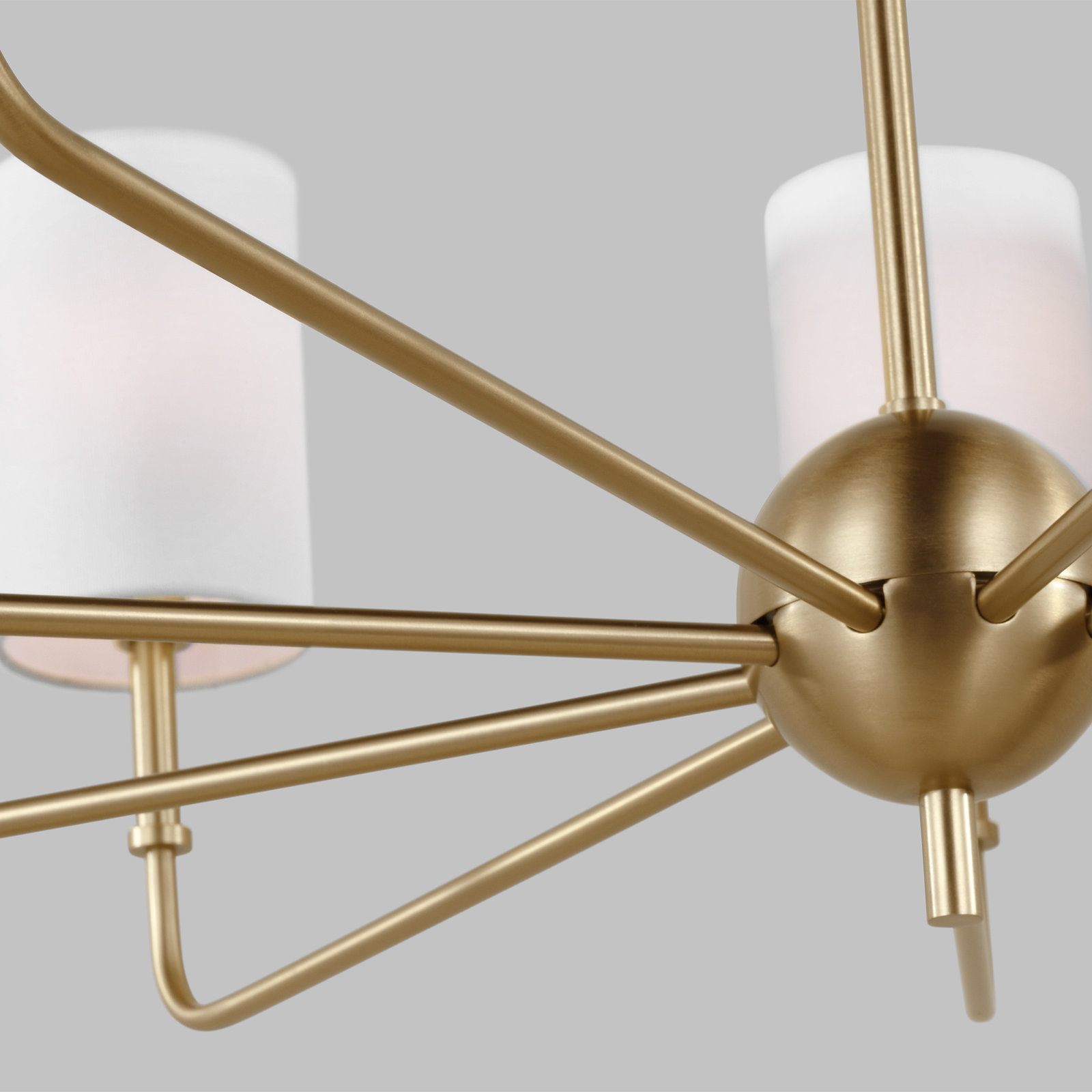 Rowley Nine Light Chandelier, Satin Brass