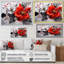 Red Grey Botanical Symphony I - Abstract Botanicals, reproduction d'art sur toile encadrée-658111342-658111329-626420763