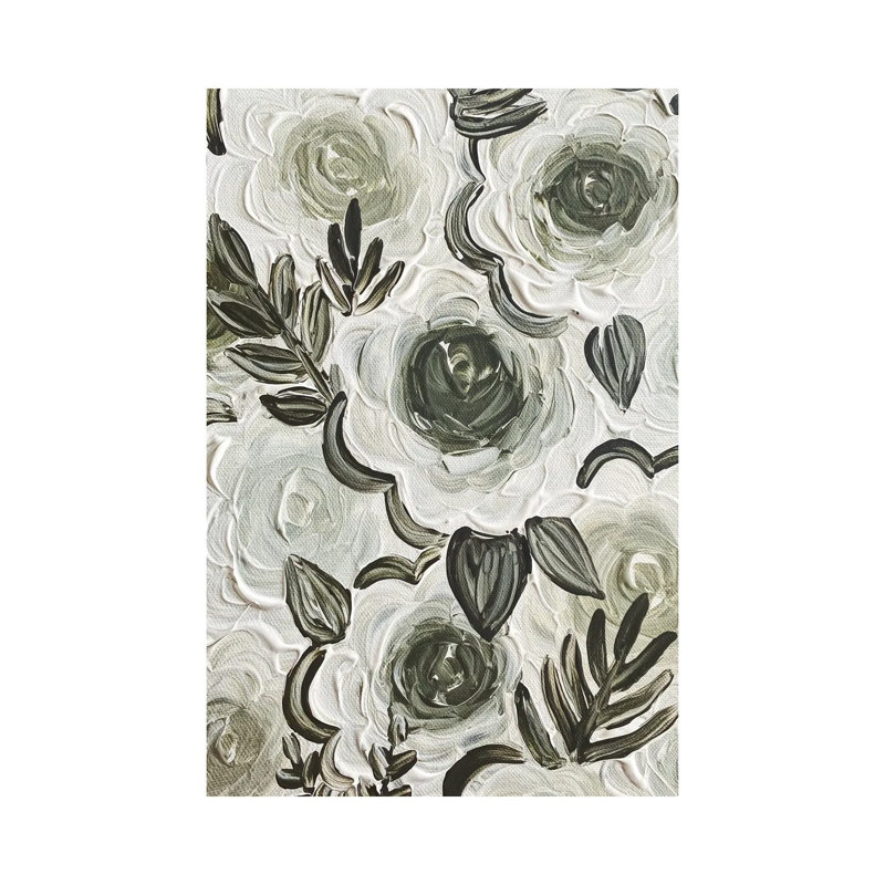 Enchanted Green Florals by Katie Bryant - Wrapped Canvas Painting, 66.04 cm H x 45.72 cm W x 3.175 cm D