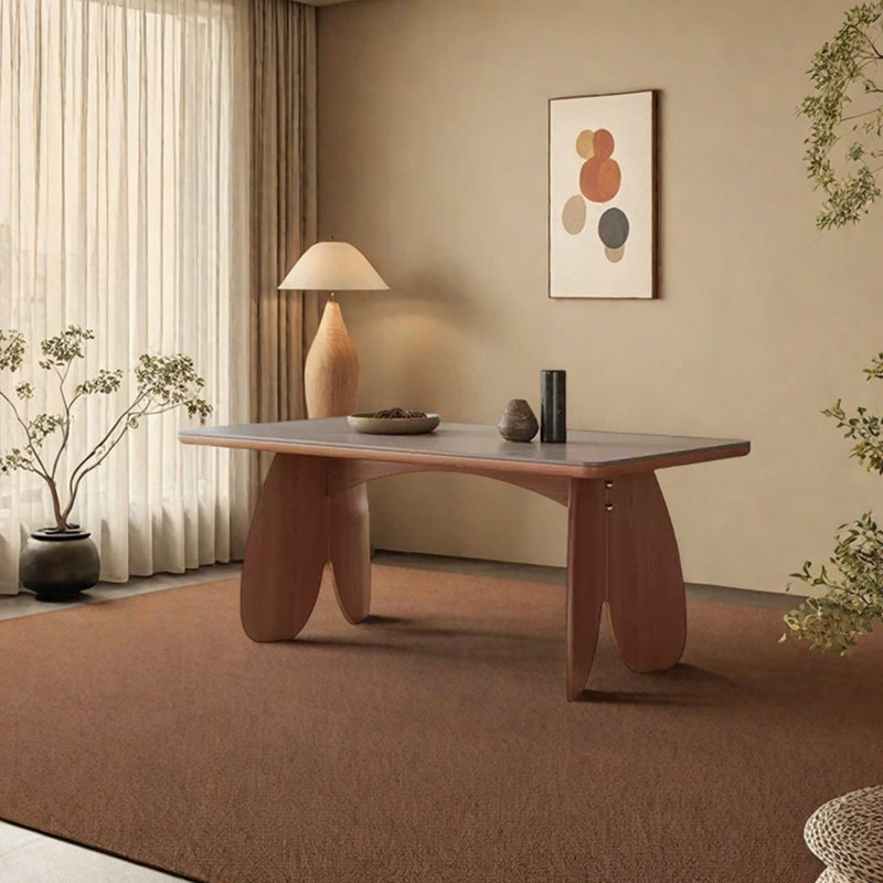 Unique elegant sintered stone dining table, 29.92"H x 55.12"L x 31.5"W