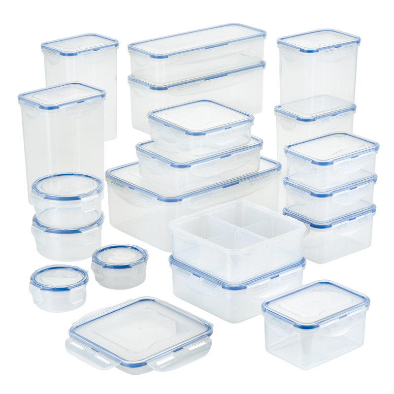 Clear BPA-Free Plastic 38-Piece Food Storage Container Set