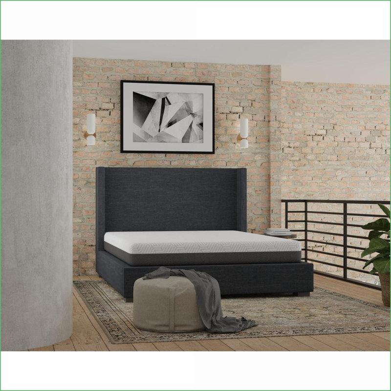 Matelas | Matelas simple mi-ferme 10 po avec tissu rafraîchissant à changement de phase | Blanc cassé + gris clair | Mousse