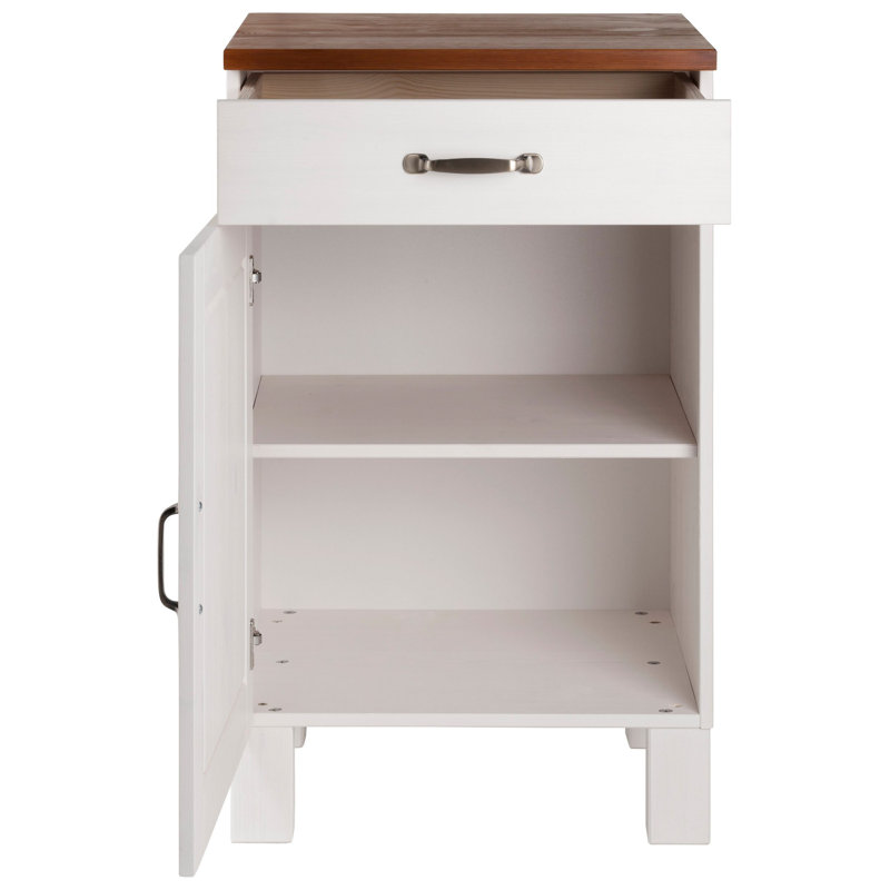 Flintwood 85cm Kitchen Pantry, White/Honey