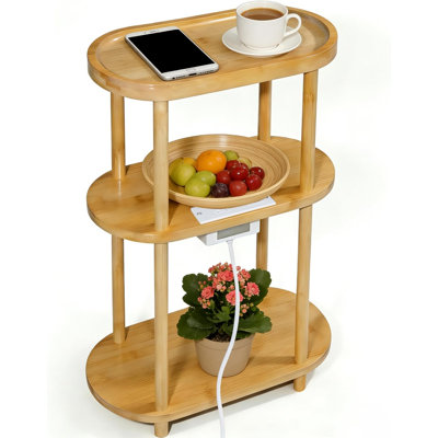 Tables d'appoint, petite table de bout ronde avec station de charge