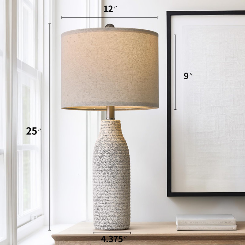 Lampe de table en céramique pour la chambre à coucher et le salon, conception à interrupteur rotatif moderne, élégante et peu encombrante