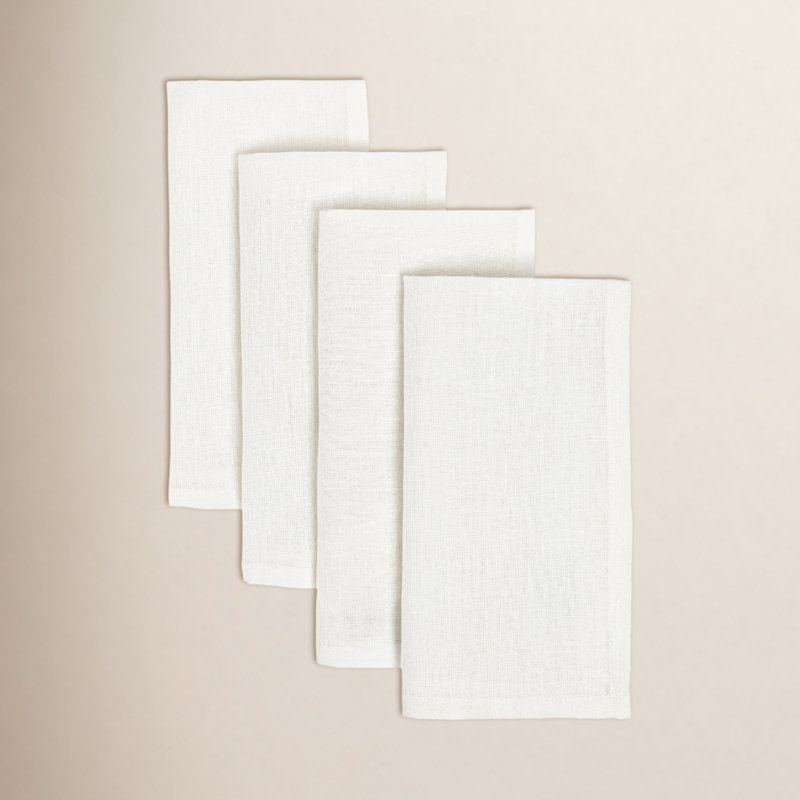 over&back 100% Linen Napkins, Ivory